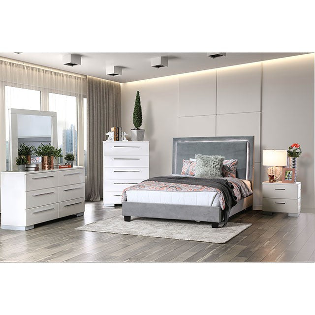 Erglow-E.King Bed, Gray