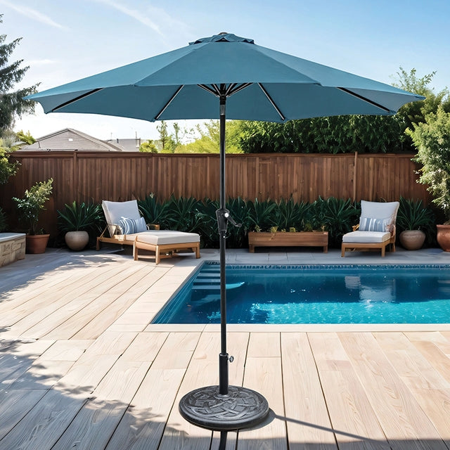 Tano-9' Outdoor Umbrella + 21" Round Base