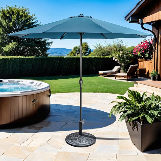 Mora-11' Outdoor Umbrella + 21" Round Base