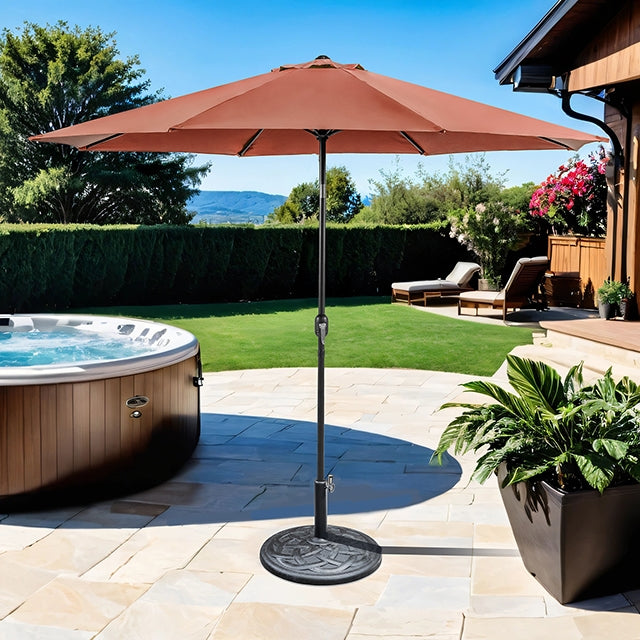 Mora-11' Outdoor Umbrella + 21" Round Base