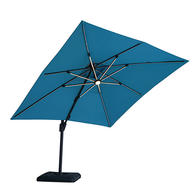 Aurora-10 Ft Square Umbrella w/ Double Top w/ LED + 37" Large Base