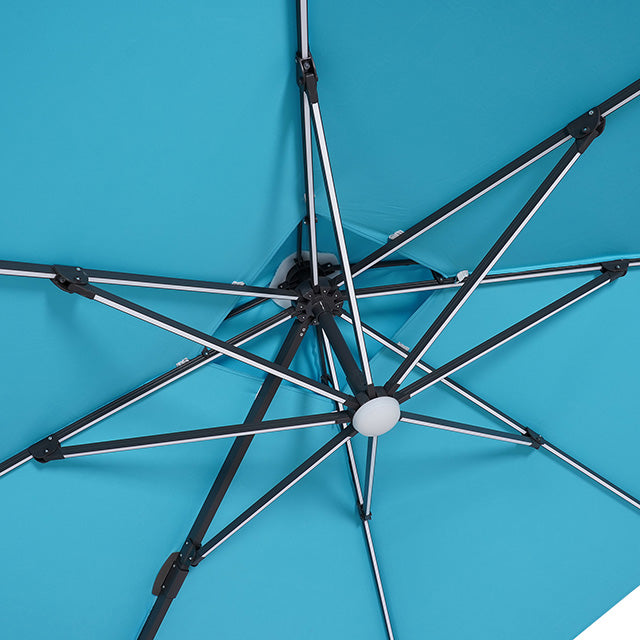 Aurora-10 Ft Square Umbrella w/ Double Top w/ LED + 37" Large Base