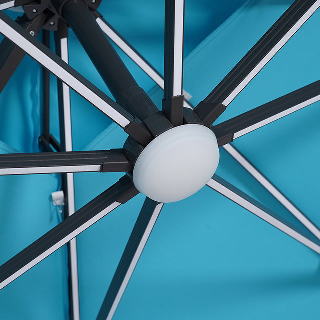 Aurora-10 Ft Square Umbrella w/ Double Top w/ LED + 37" Large Base