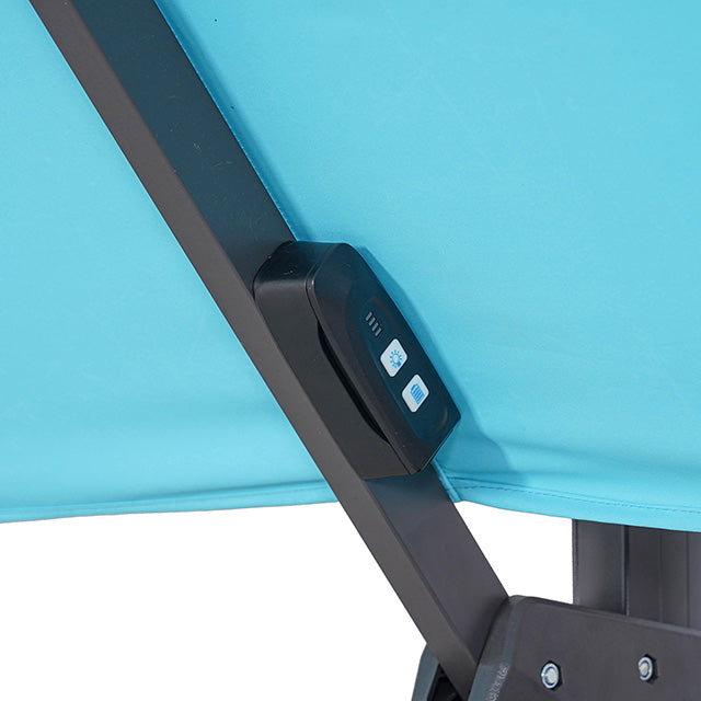 Aurora-10 Ft Square Umbrella w/ Double Top w/ LED + 37" Large Base