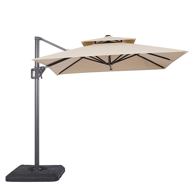 Fida-8 Ft Square Umbrella w/ Double Top + 37" Large Base