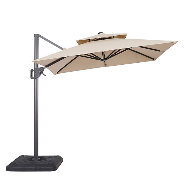 Fida-8 Ft Square Umbrella w/ Double Top + 37" Large Base