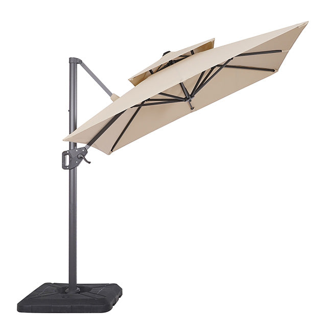 Fida-8 Ft Square Umbrella w/ Double Top + 37" Large Base