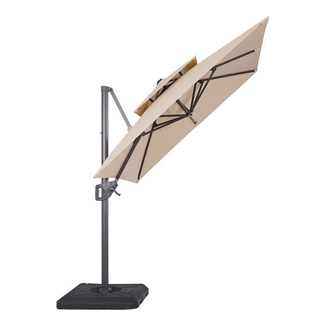 Fida-8 Ft Square Umbrella w/ Double Top + 37" Large Base