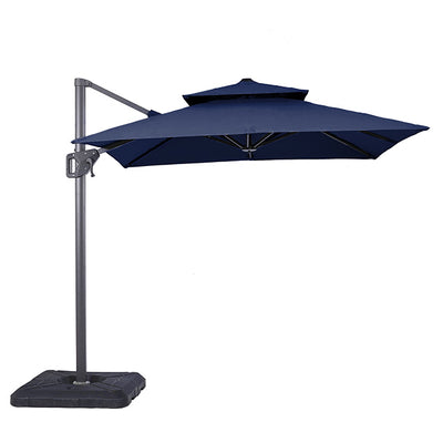 Fida-8 Ft Square Umbrella w/ Double Top + 37" Large Base