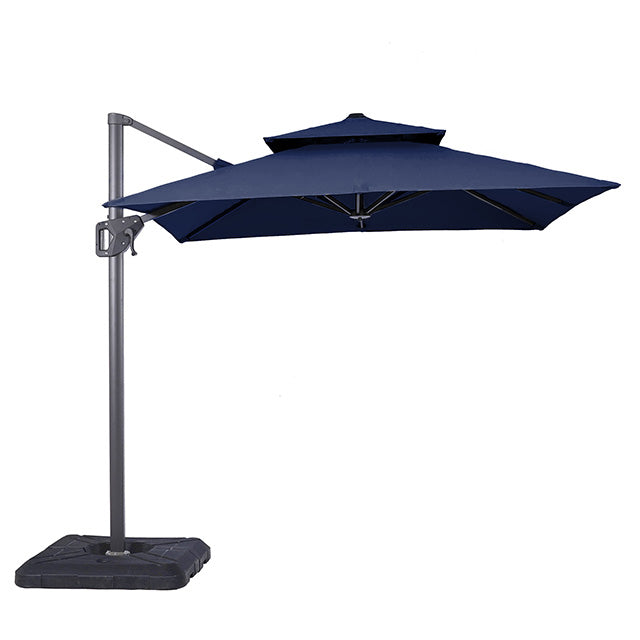 Fida-8 Ft Square Umbrella w/ Double Top + 37" Large Base