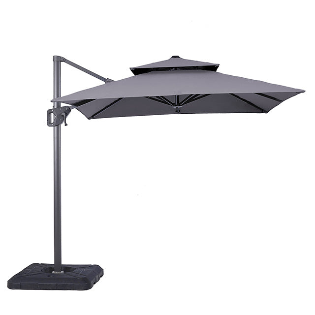 Fida-8 Ft Square Umbrella w/ Double Top + 37" Large Base