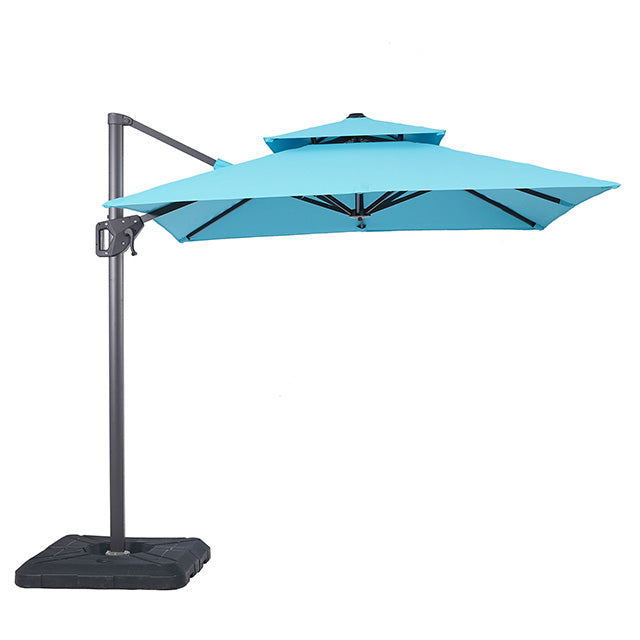 Fida-8 Ft Square Umbrella w/ Double Top + 37" Large Base