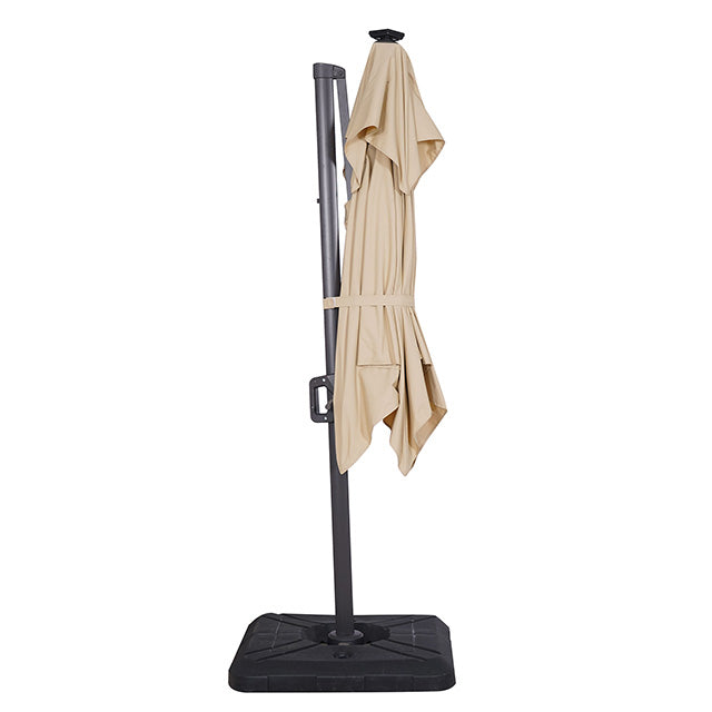 Xico-8 Ft Square Umbrella w/ Double Top w/ LED Light + 37" Large Base