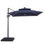 Xico-8 Ft Square Umbrella w/ Double Top w/ LED Light + 37" Large Base