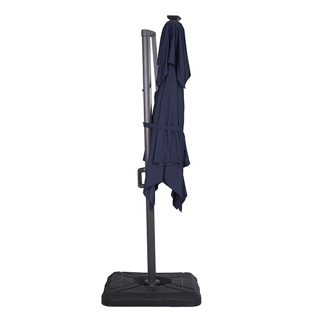 Xico-8 Ft Square Umbrella w/ Double Top w/ LED Light + 37" Large Base