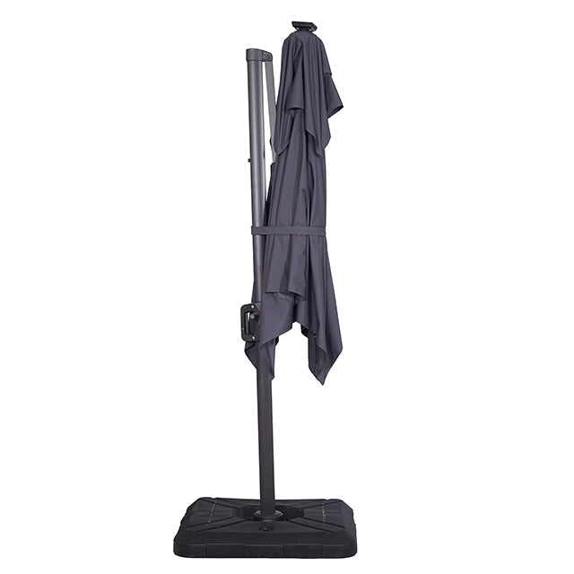 Xico-8 Ft Square Umbrella w/ Double Top w/ LED Light + 37" Large Base