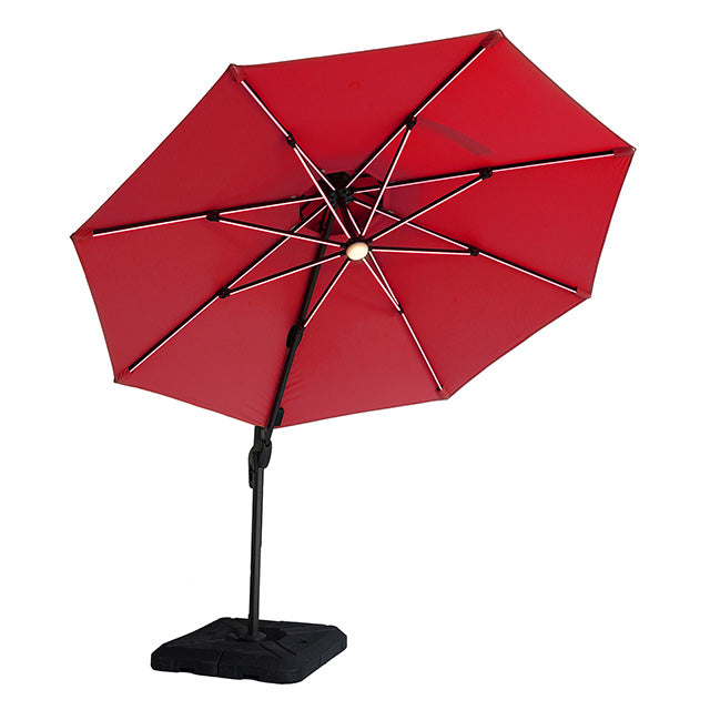 Xico-8 Ft Square Umbrella w/ Double Top w/ LED Light + 37" Large Base