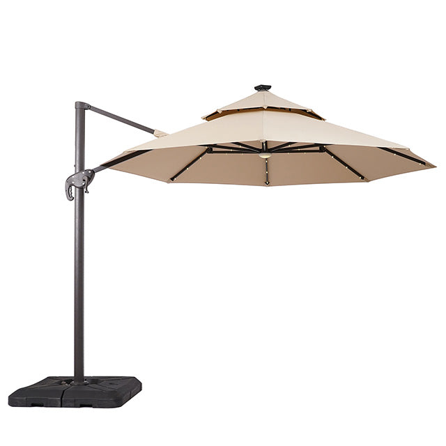Nuti-10 Ft Round Umbrella w/ LED Light + 37" Large Base
