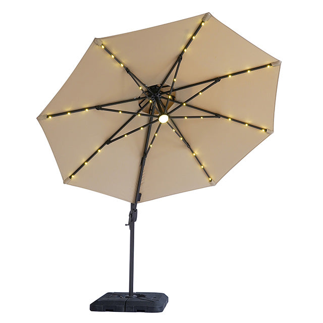 Nuti-10 Ft Round Umbrella w/ LED Light + 37" Large Base