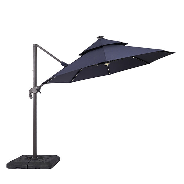 Nuti-10 Ft Round Umbrella w/ LED Light + 37" Large Base
