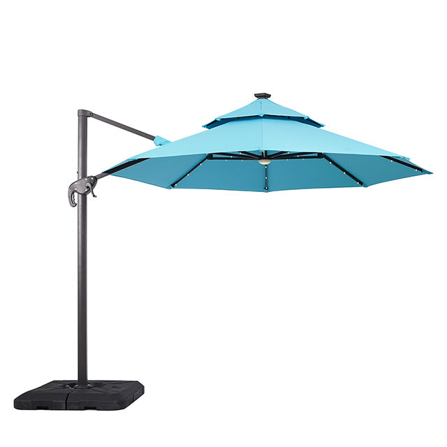 Nuti-10 Ft Round Umbrella w/ LED Light + 37" Large Base
