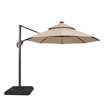 Fera-10 Ft Round Umbrella w/ LED Bulb + 37" Large Base