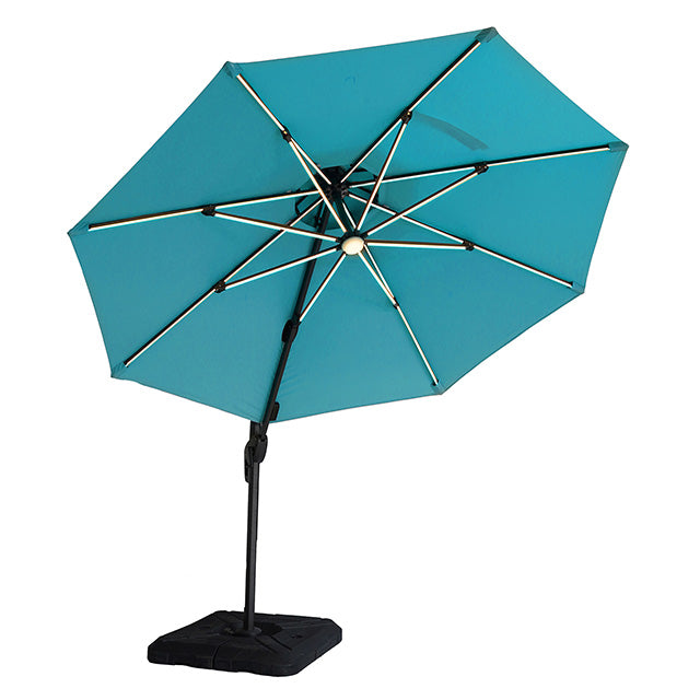 Fera-10 Ft Round Umbrella w/ LED Bulb + 37" Large Base