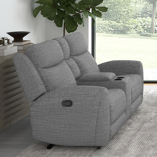 Antonius-Manual Recliner Loveseat w/ Console