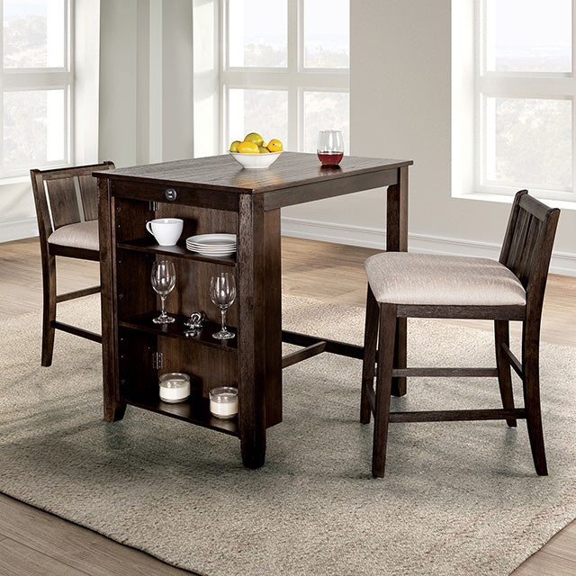 Lescles-3 Pc Counter Ht Set (1 Table + 2 Chairs)