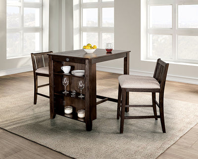 Lescles-3 Pc Counter Ht Set (1 Table + 2 Chairs)