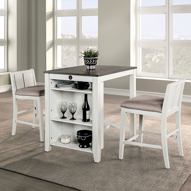Lescles-3 Pc Counter Ht Set (1 Table + 2 Chairs)