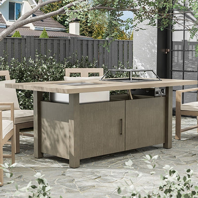 Bordeaux-Dining Table w/ Fire Pit & Cooler