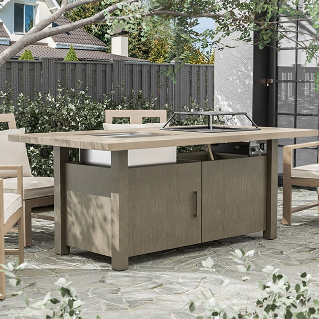 Bordeaux-Dining Table w/ Fire Pit & Cooler