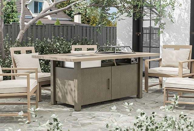 Bordeaux-Dining Table w/ Fire Pit & Cooler