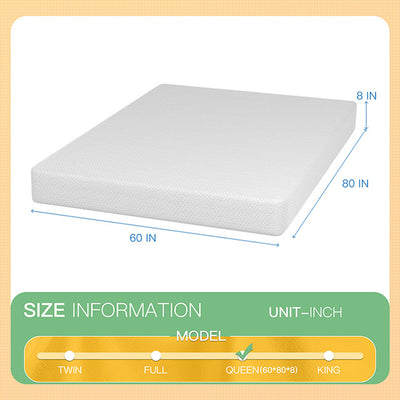 Forsythia-8" Queen Green Tea Gel Memory Foam