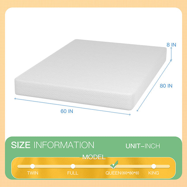 Forsythia-8" Queen Green Tea Gel Memory Foam