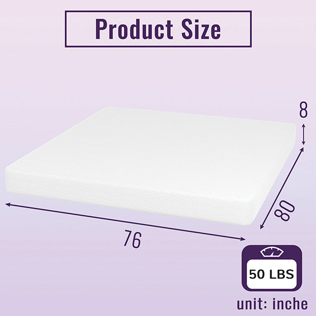 Nasturtium-8" E.King Bamboo Charcoal Infused Memory Foam