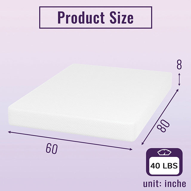 Nasturtium-8" Queen Bamboo Charcoal Infused Memory Foam