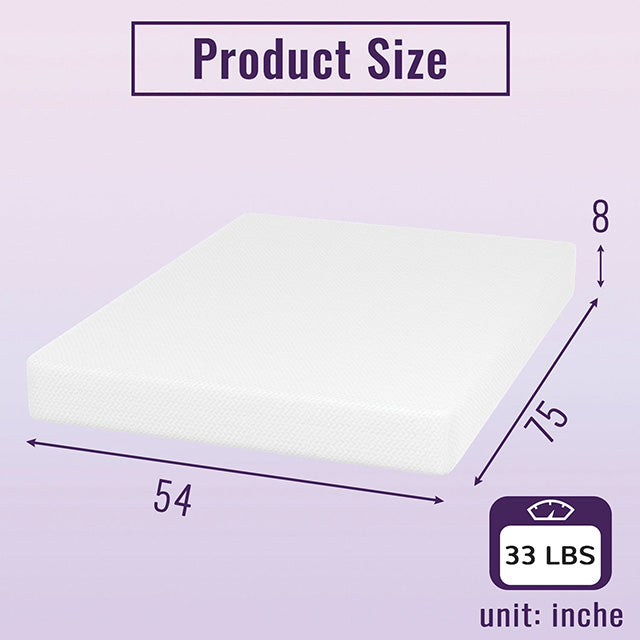 Nasturtium-8" Full Bamboo Charcoal Infused Memory Foam