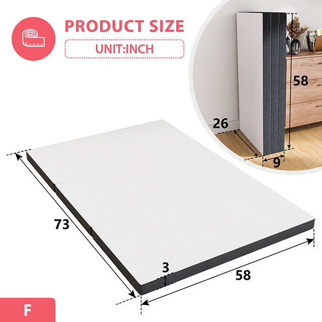 Hollyhock-3" Queen Tri-Fold Memory Foam Topper