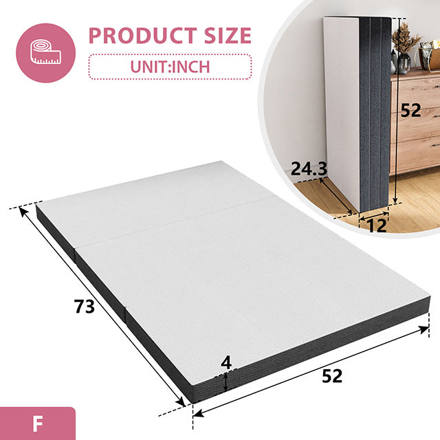 Hollyhock-4" Full Tri-Fold Memory Foam Topper
