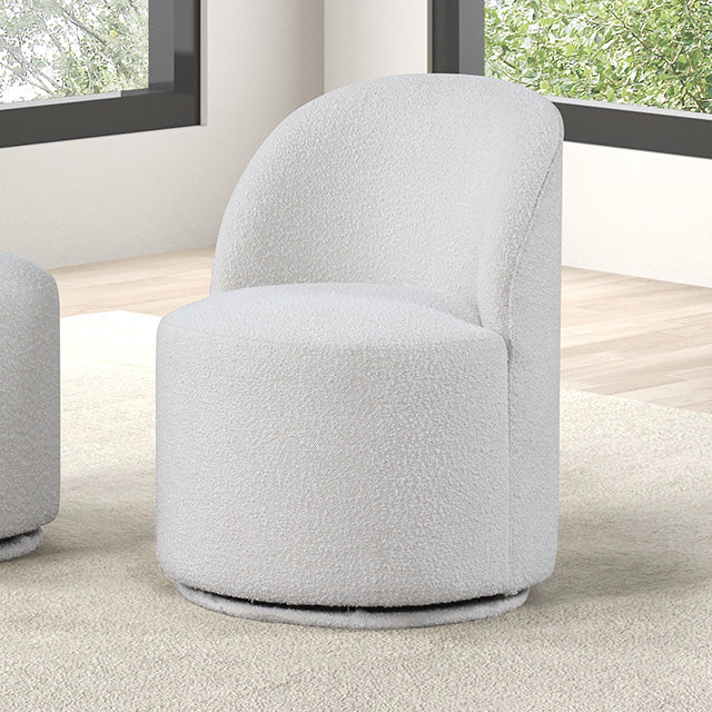 Broager-Dining Swivel Chair, White