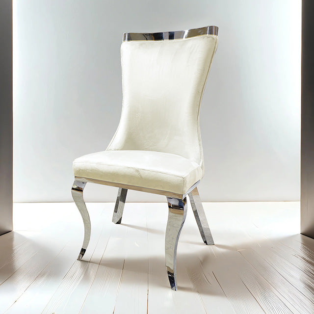 Basilicata-Chair, Silver/White (2/CTN)