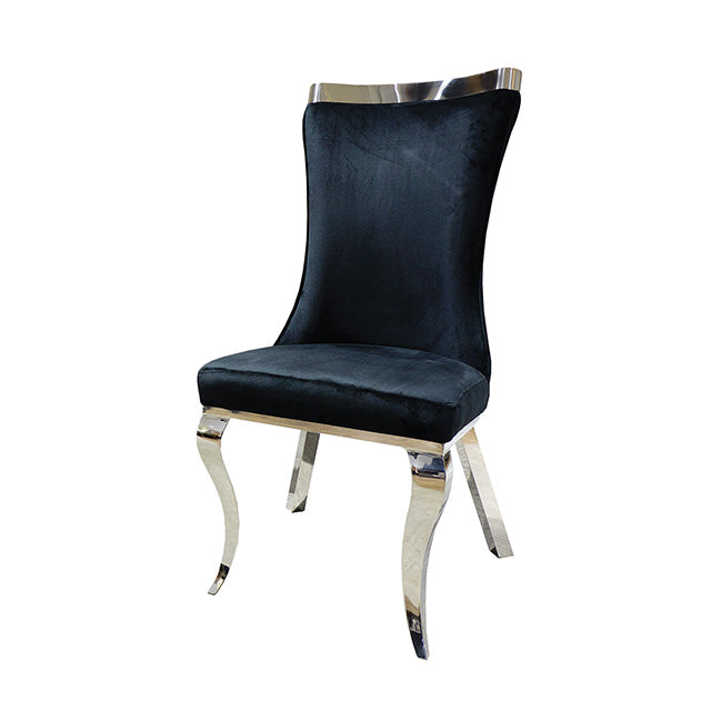 Basilicata-Chair, Silver/Black (2/CTN)
