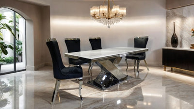 Basilicata-Chair, Silver/Black (2/CTN)