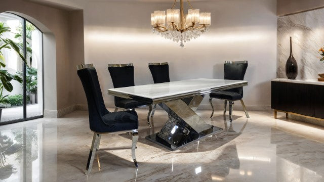 Basilicata-Chair, Silver/Black (2/CTN)