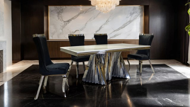 Basilicata-Chair, Silver/Black (2/CTN)