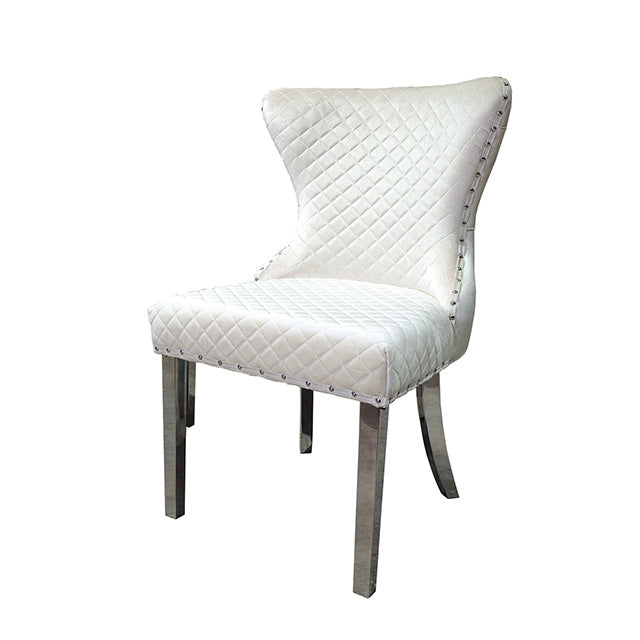 Portanova-Chair, Silver/White (2/CTN)