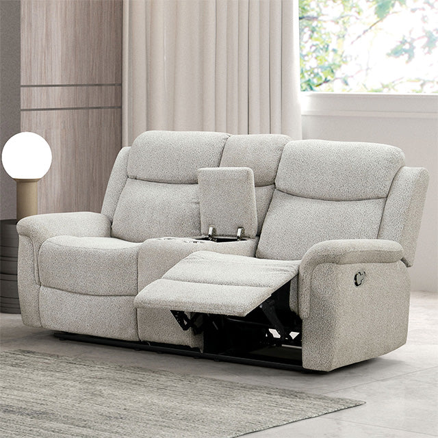 Sandbach-Manual Reclining Loveseat With Console