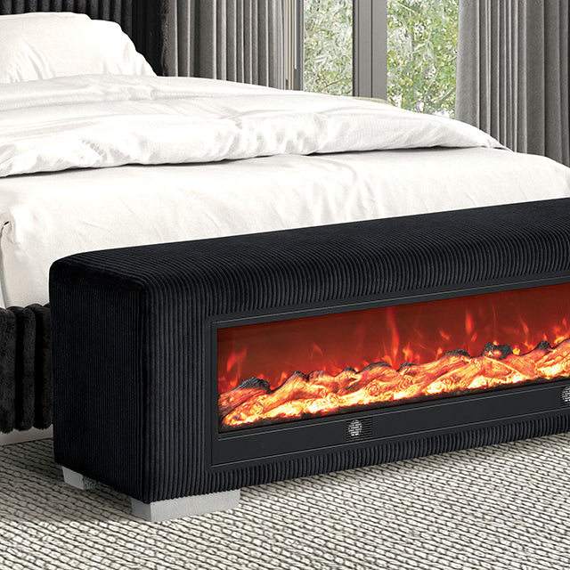 Elnath-Bench w/ Visual Wood Log Fireplace
